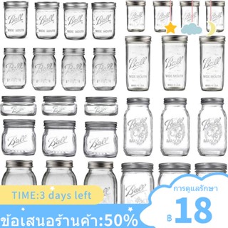 ✆❦Ball Mason Jar อเมริกัน Mason jar แก้วโปร่งใสสกัดเย็นขนาดแบบพกพาข้ามคืนข้าวโอ๊ตมิลค์เชคถ้วย