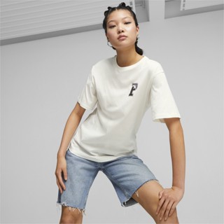 PUMA BASICS - เสื้อยืดผู้หญิง PUMA SQUAD สีขาว - APP - 62148765