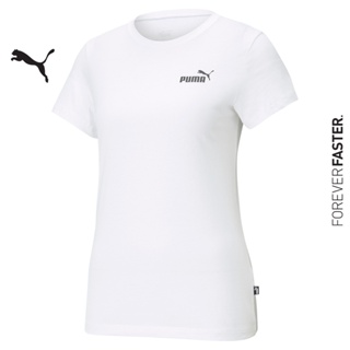 PUMA BASICS - เสื้อยืดผู้หญิง Essentials Small Logo สีขาว - APP - 58677602