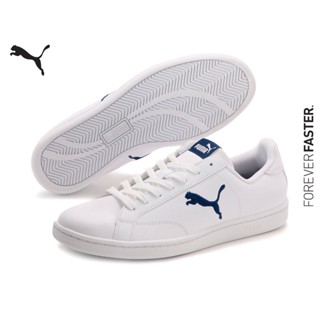 PUMA BASICS - รองเท้ากีฬา Smash Cat Leather สีขาว - FTW - 36294506