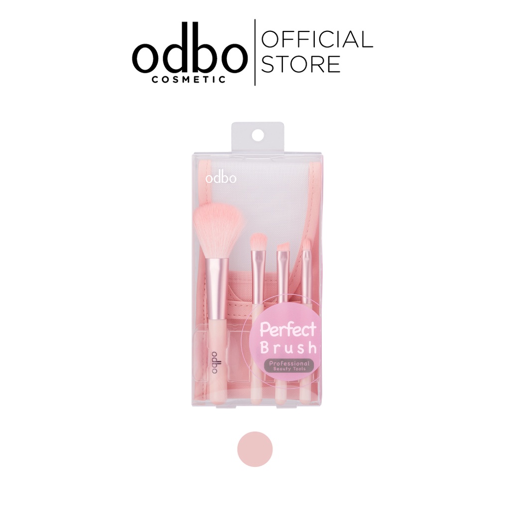 ODBO PERFECT BRUSH OD838 เซ็ทแปรงแต่งหน้า 4 ชิ้น พร้อมกระเป๋าใส่แปรง