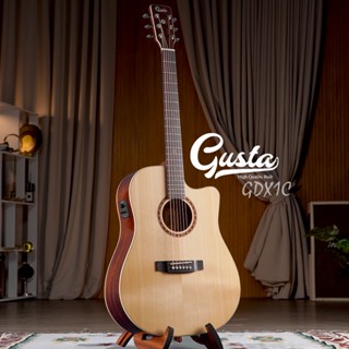 Gusta GAX1C / GDX1C กีตาร์โปร่งไฟฟ้า Top Solid with Fishman Pickup