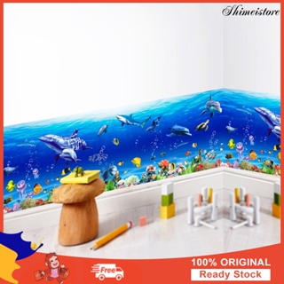 DIY Removable Modern Sea World ธีมสติ๊กเกอร์ติดผนังห้องน้ำรูปลอกศิลปะ