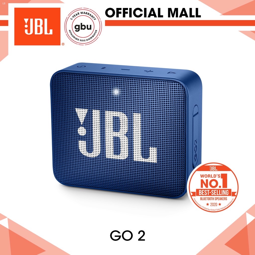 Original JBL GO 2ลำโพงไร้สายบลูทูธที่รองรับ Mini IPX7กันน้ำกลางแจ้งเสียงแบตเตอรี่แบบชาร์จไฟได้พร้อมไมโครโฟน