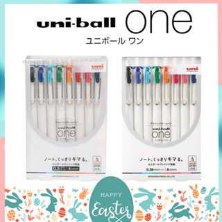 ทักแชทแจกโค้ด ปากกาเจล Uni ball One ยูนิบอล วัน ขนาด 0.38 และ 0.5 MM เซ็ต 8 แท่ง