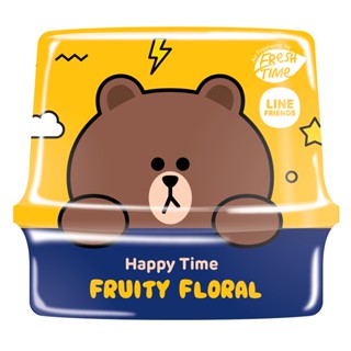 FreshTime เฟรชไทม์ LINE FRIENDS เจลหอมปรับอากาศ กลิ่นหอมสดชื่น กลิ่นฟรุ้ตตี้ฟอรัล ลายหมีบราวน์ 180g