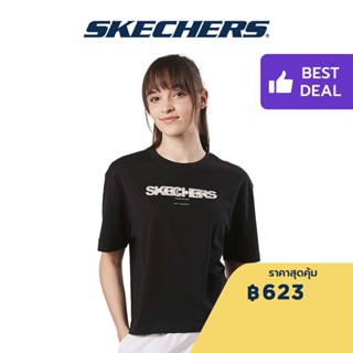 Skechers สเก็ตเชอร์ส เสื้อยืดแขนสั้นผู้หญิง Women Short Sleeve Tee - SL22Q4W295-002K