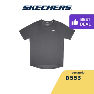 Skechers สเก็ตเชอร์ส เสื้อยืดแขนสั้นผู้ชาย เสื้อกีฬา Men Performance Running Short Sleeve Tee - SP22Q4M412-00GH