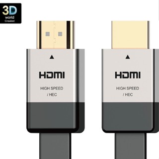 ⊕﹍℡สาย HDMI Flat HD เวอร์ชัน 2.0 4K3D Ultra ทีวีคอมพิวเตอร์ Set-Top Box โปรเจคเตอร์ PS4