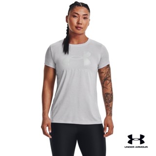 Under Armour UA Womens Tech™ Twist Big Logo Gel Short Sleeve อันเดอร์ อาร์เมอร์ เสื้อออกกำลังกายสำหรับเทรนนิ่ง