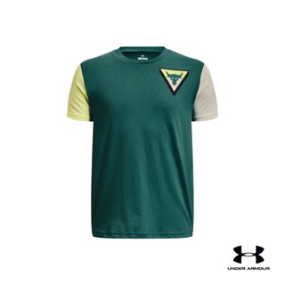 Under Armour Boys Project Rock Diamond Short Sleeve อันเดอร์ อาร์เมอร์ เสื้อแขนสั้น Project Rock Diamond สำหรับเด็กผู้ชาย