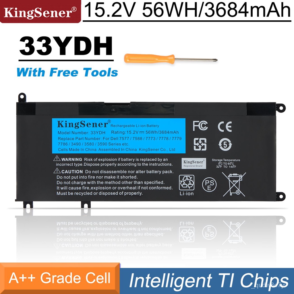 OEM 33YDH แบตเตอรี่แล็ปท็อปสำหรับ DELL Inspiron 17 7778 7779 7773 15 7577 G3 15 3579 5587 17 3779 75