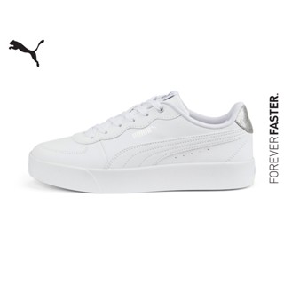 PUMA BASICS - สนีกเกอร์ผู้หญิง Skye Clean Distressed สีขาว - FTW - 38666602