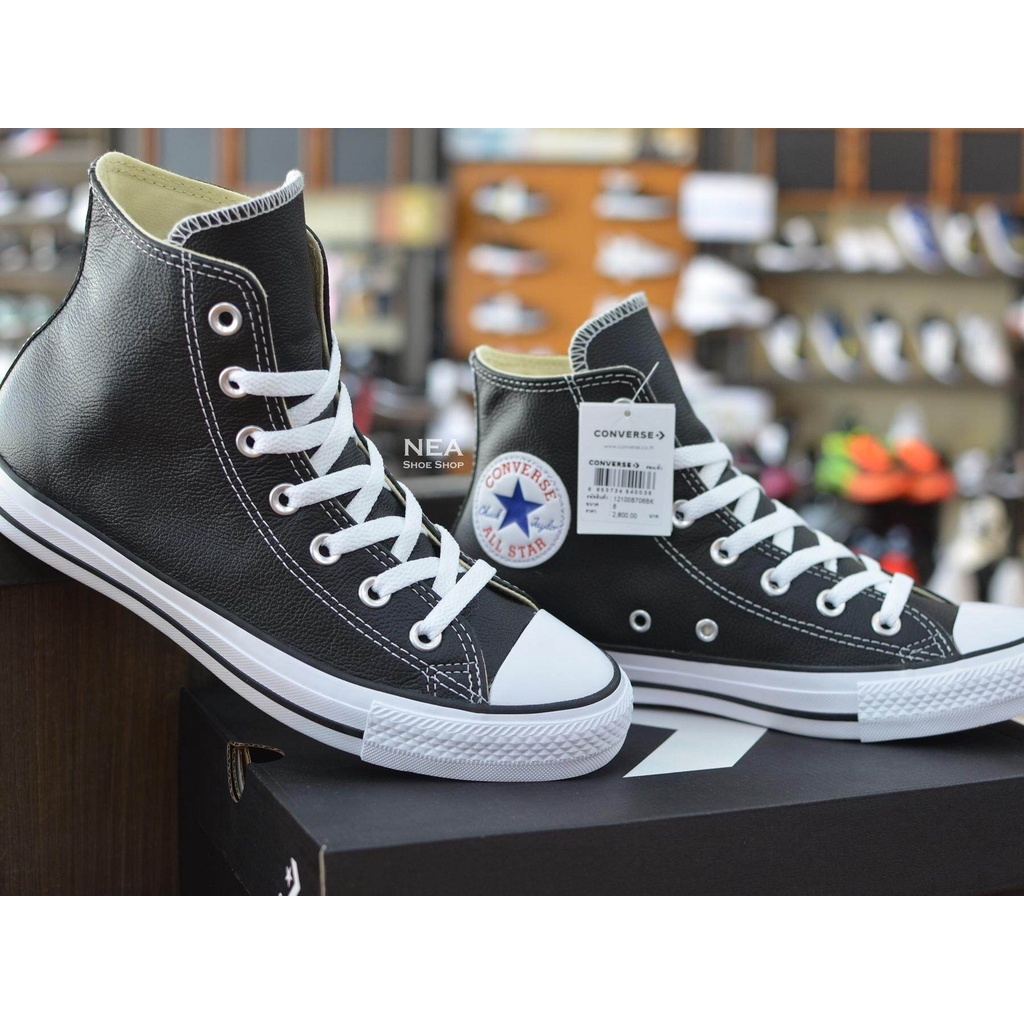 ☸[ลิขสิทธิ์แท้] Converse All Star Classic (Leather) Hi - Black [U] NEA รองเท้า คอนเวิร์ส คลาสสิค หนั