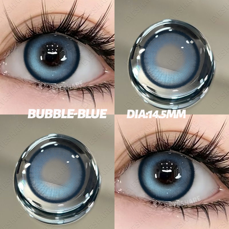 🧚‍♀️【COD】 เลนส์ Eyeshare วงกลมสีเทาอมน้ำตาลอมฟ้า Natural 14.5mm BUBBLE Series 2 ชิ้น พร้อมกล่องเลนส