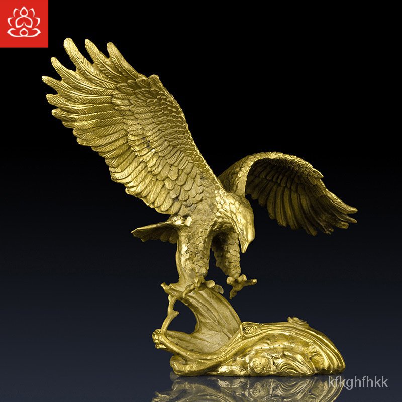 Pure Brass Eagle Ornaments Office Decor Eagle Crafts Grand Exhibition Eagle Home Decorations and Accessories HTFC