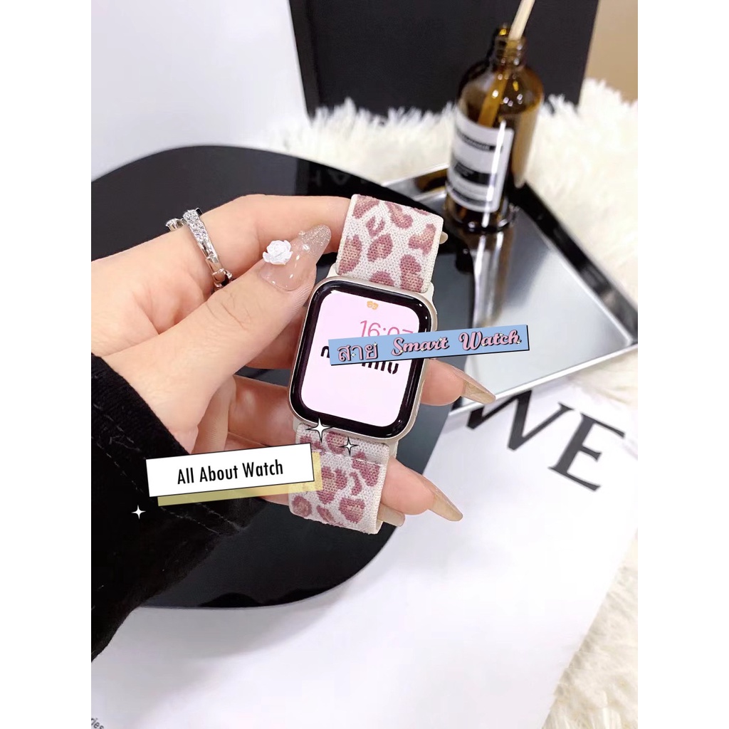 สายนาฬิกา ลายเสือ แบบผ้า Nylon เข็มขัดล็อค ใช้ได้กับ Smart Watch 8 7 6 5 4 3 2 1 Se Ultra และ HK9Pro