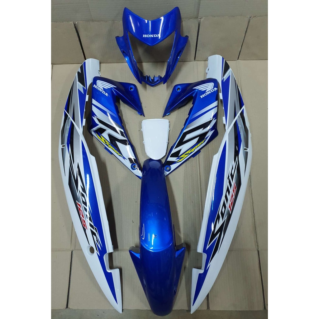 ชุดสี sonic new สีน้ำเงิน ท้ายขาว ยกชุด7ชิ้น (ติดลายสติกเกอร์) แฟริ่ง โซนิค ตัวใหม่