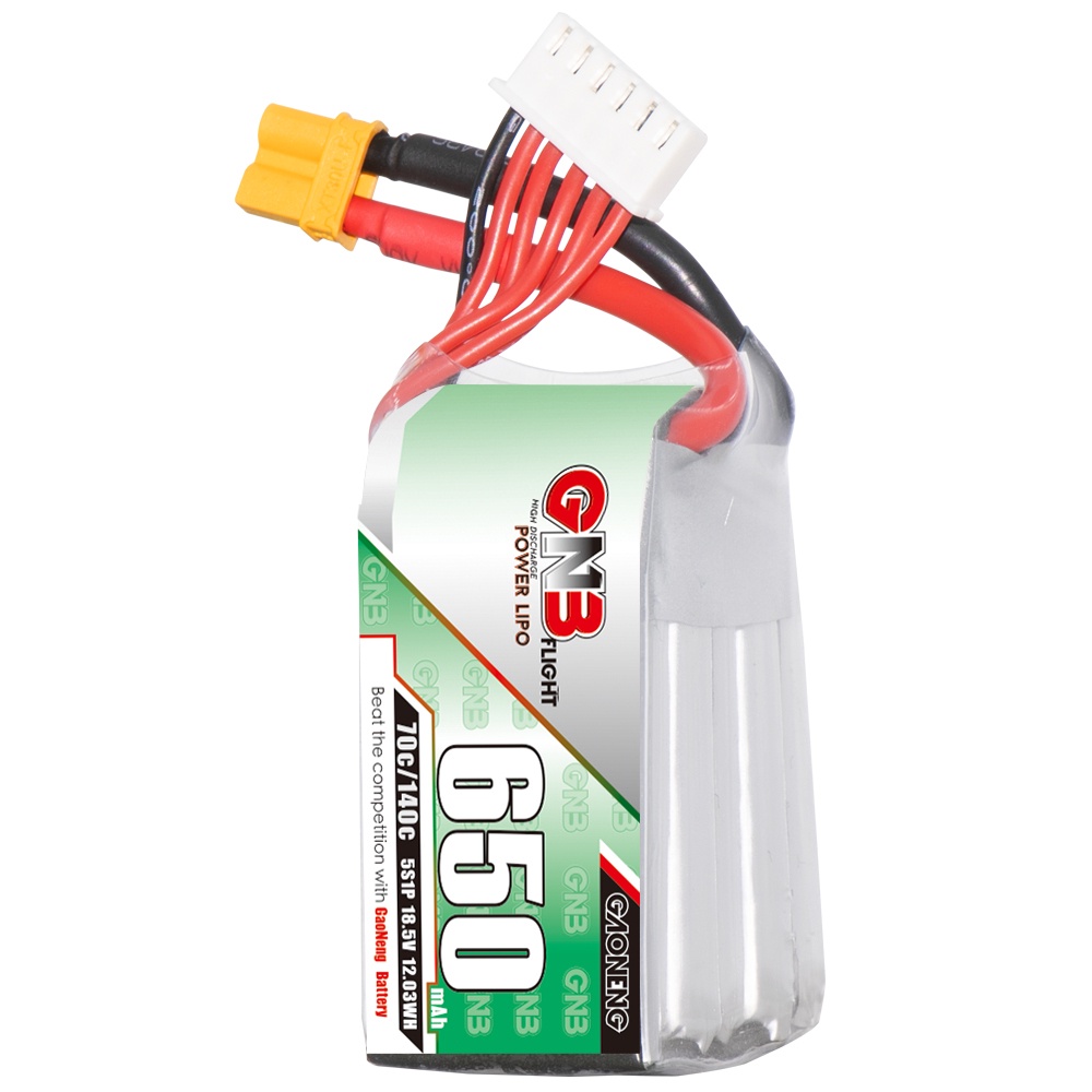 ✩GNB GAONENG 5S 650MAH 18.5V 70C 140C LiPo Battery FPV Racing Drone Brushless Quads XT30 connector