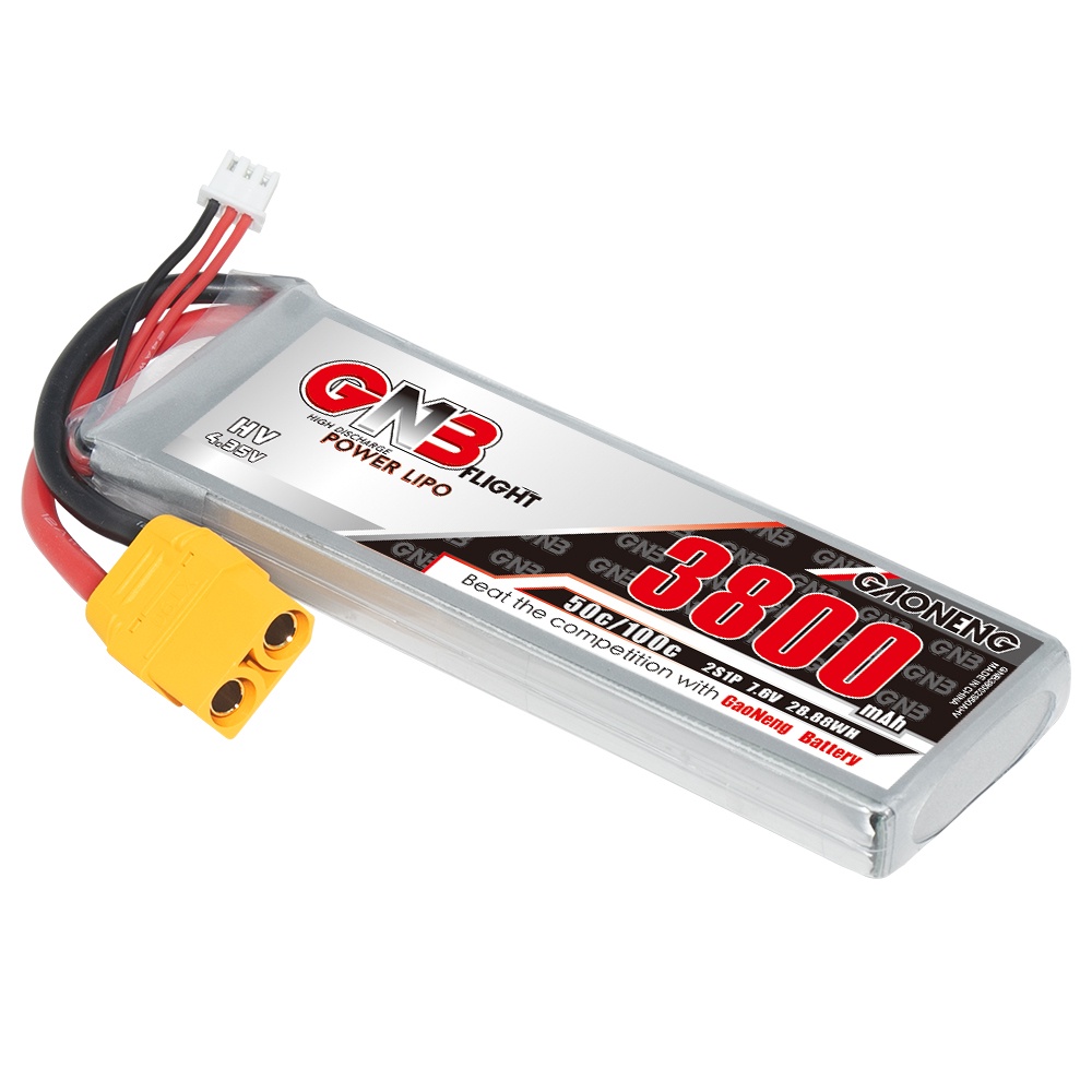 ⁑GNB GAONENG LiHV 3800mah 2S 7.6V 50C 100C XT90 RC LiPo Battery RC Car Drone RC Boat Soft Pack High 