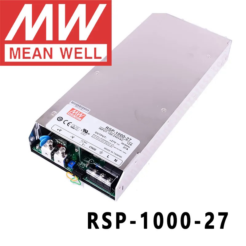 Original Mean Well RSP-1000-27 Meanwell 27V/0-37A/999W เอาต์พุตเดี่ยวพร้อมฟังก์ชั่น PFC 1U แหล่งจ่าย