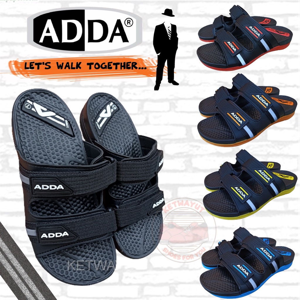 รองเท้าแตะผู้ชายแบบสวม รองเท้าแตะแบบสวม แบบลำลอง ADDA 22W05