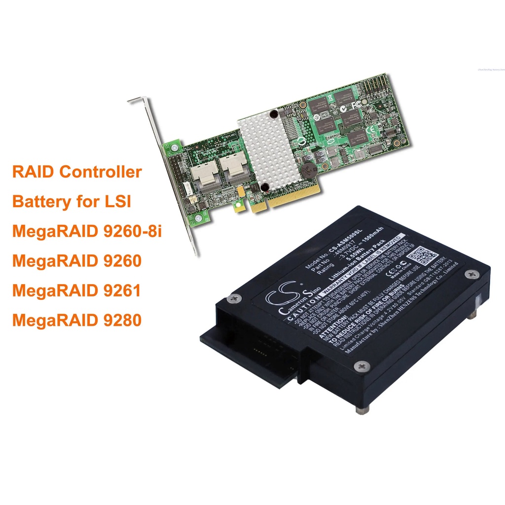 BPGM OrangeYu 1500mAh Battery BAT1S1P, IBBU08, L3-25343-13B for LSI MegaRAID 9260, MegaRAID 9260-8i,