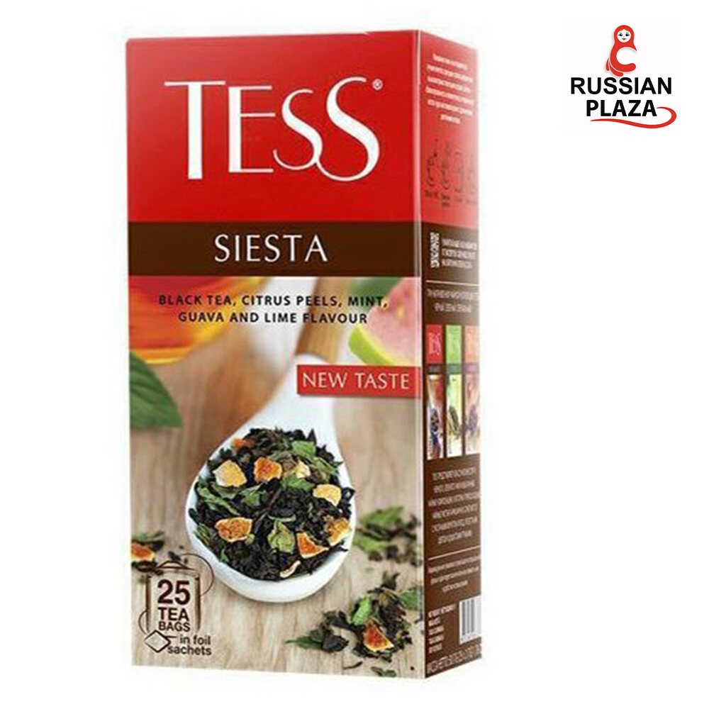 Tess Siesta Black Tea 25 ขนาด / Tess Siesta Black Tea, Zest-Mint, Guava-Lime, 25 Tea Bags, 37g