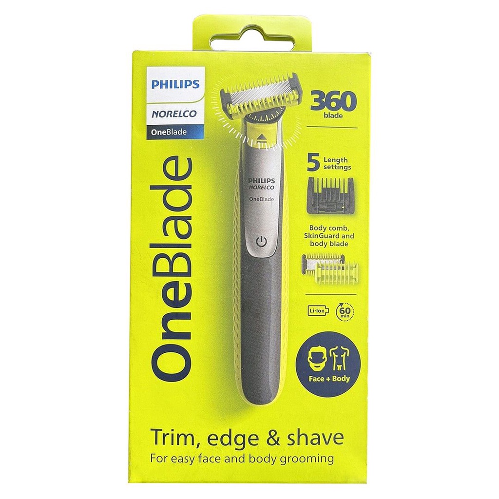 Philips Norelco OneBlade 360 Face & Body Trimmer (QP2834/70) – USB-A Charging