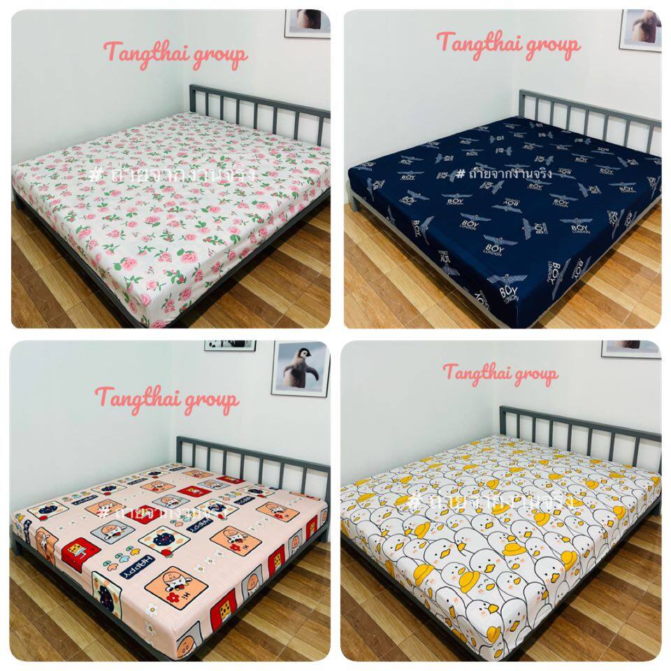 Single bed sheet 6, 5 and 3.5 ft. thick cotton, soft, corner straps on All 4 sides.