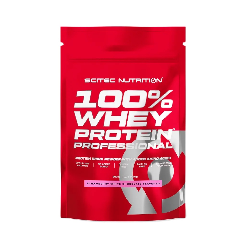 SCITEC NUTRITION Whey Protein Strawberry White Chocolate 500g (เวย์โปรตีนสูตรเพิ่มกล้ามเนื้อ)
