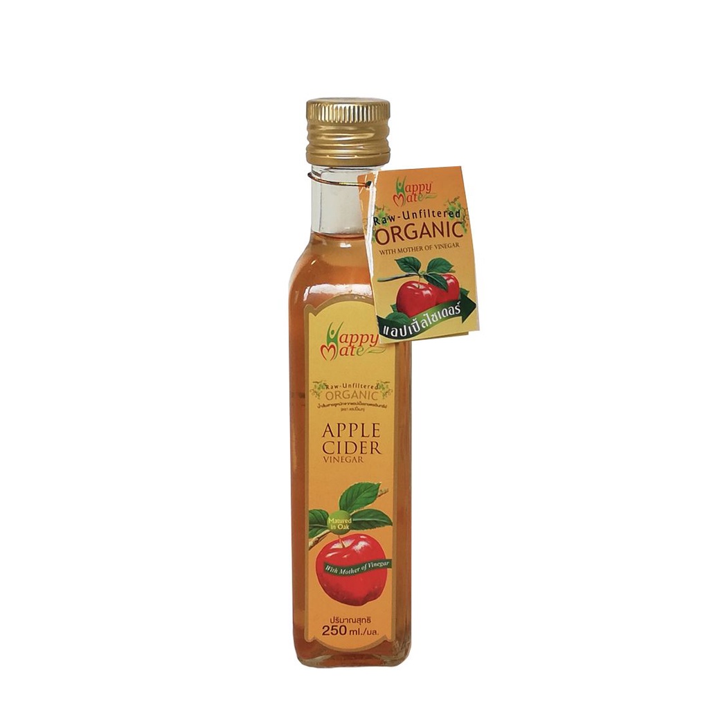 BIG SALE! 🎯 แฮปปี้เมท น้ำส้มสายชูหมักจากแอปเปิ้ล 250มล. 🌸 Happy Mate Apple Cider Vinegar 250ML.