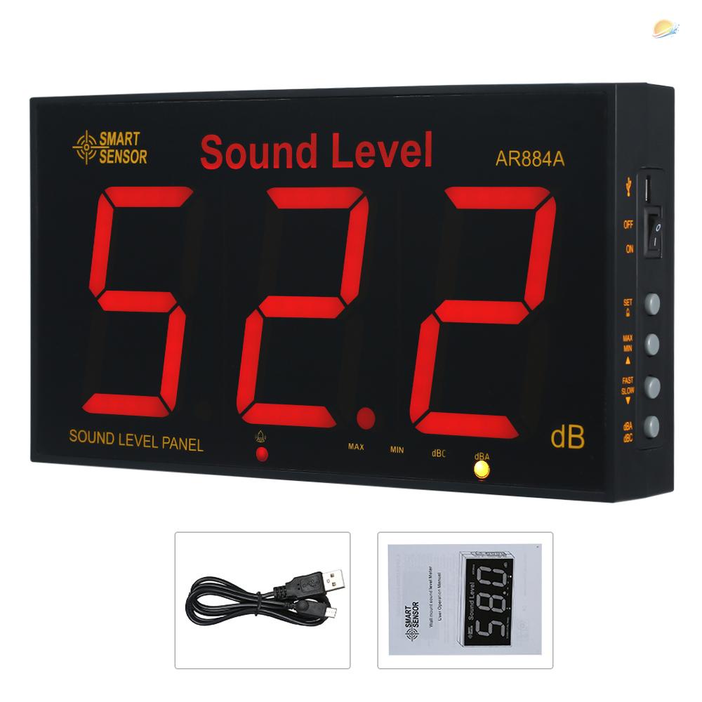 SMART SENSOR AR884A Sound Level Meter with Large LCD Screen Wall Mounted Digital Sound Level Meter Digital Noisemeter De