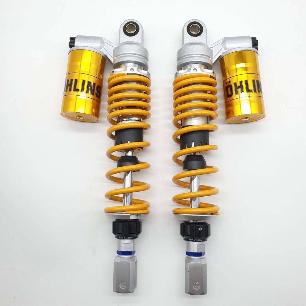 โช๊คหลังพีซีเอ็ก โช๊คหลังแต่ง N-MAX , X-MAX สีเหลือง โช้คพีซีเอ็กปรับรีบาว 335 มิลQTT100