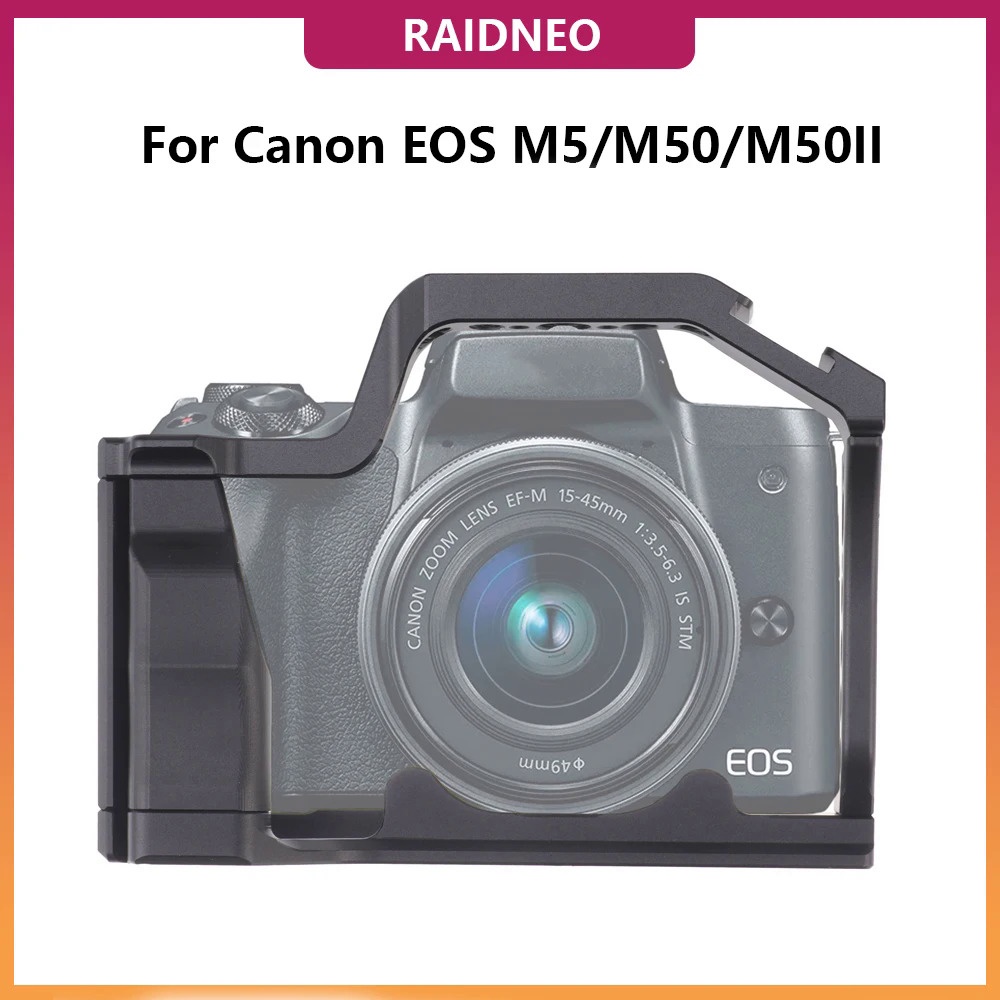มืออาชีพ DSLR กล้องกรงสำหรับ Canon EOS M5 M50 M50II กล้องเคสขยายกรอบเหมาะกับ Arca สวิสหนีบหัวบอล