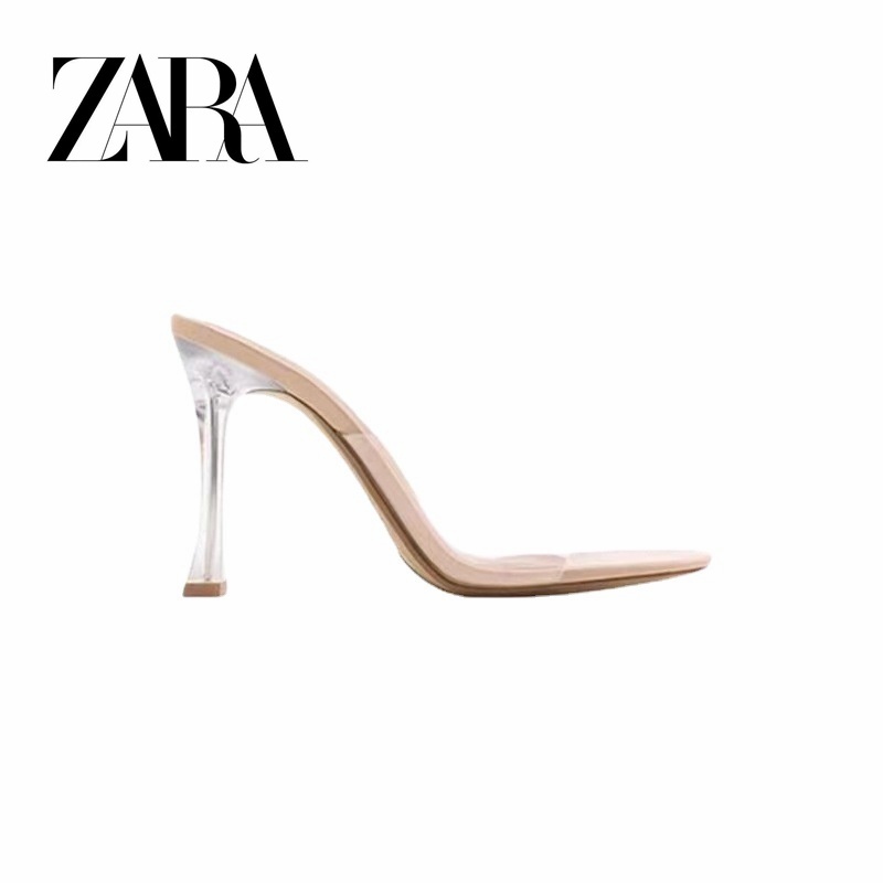 Zara รองเท้าส้นสูง พลาสติกใส สไตล์ใหม่ แฟชั่นสําหรับผู้หญิง