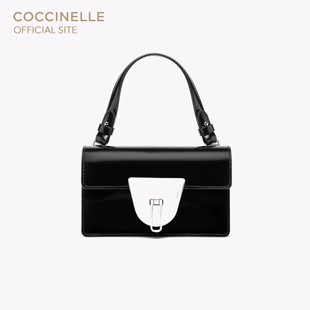 COCCINELLE กระเป๋าสะพายผู้หญิง รุ่น NICO SHINY CALF MINI CROSSBODY BAG 550101 สี NOIR