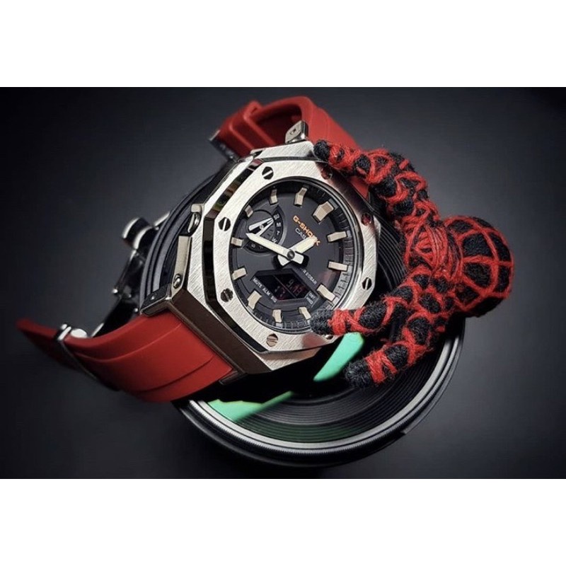 G-Shock Ga-2100 Ap Metal สายRubber  Butterfly Red Spiderเพิ่มความLuxury หรูดูสปอร์ตเข้าไปอีก