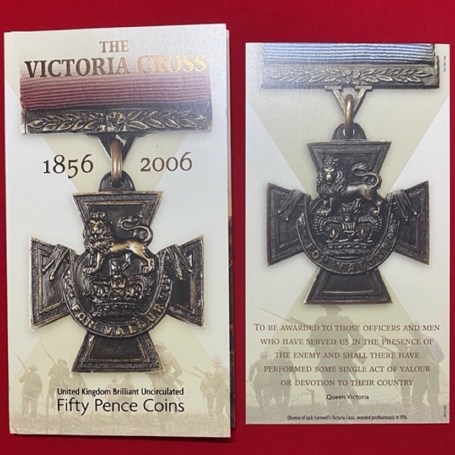The Victoria Cross 1856-2006 UK Brilliant Uncirculated 2 x Fifty Pence Coins