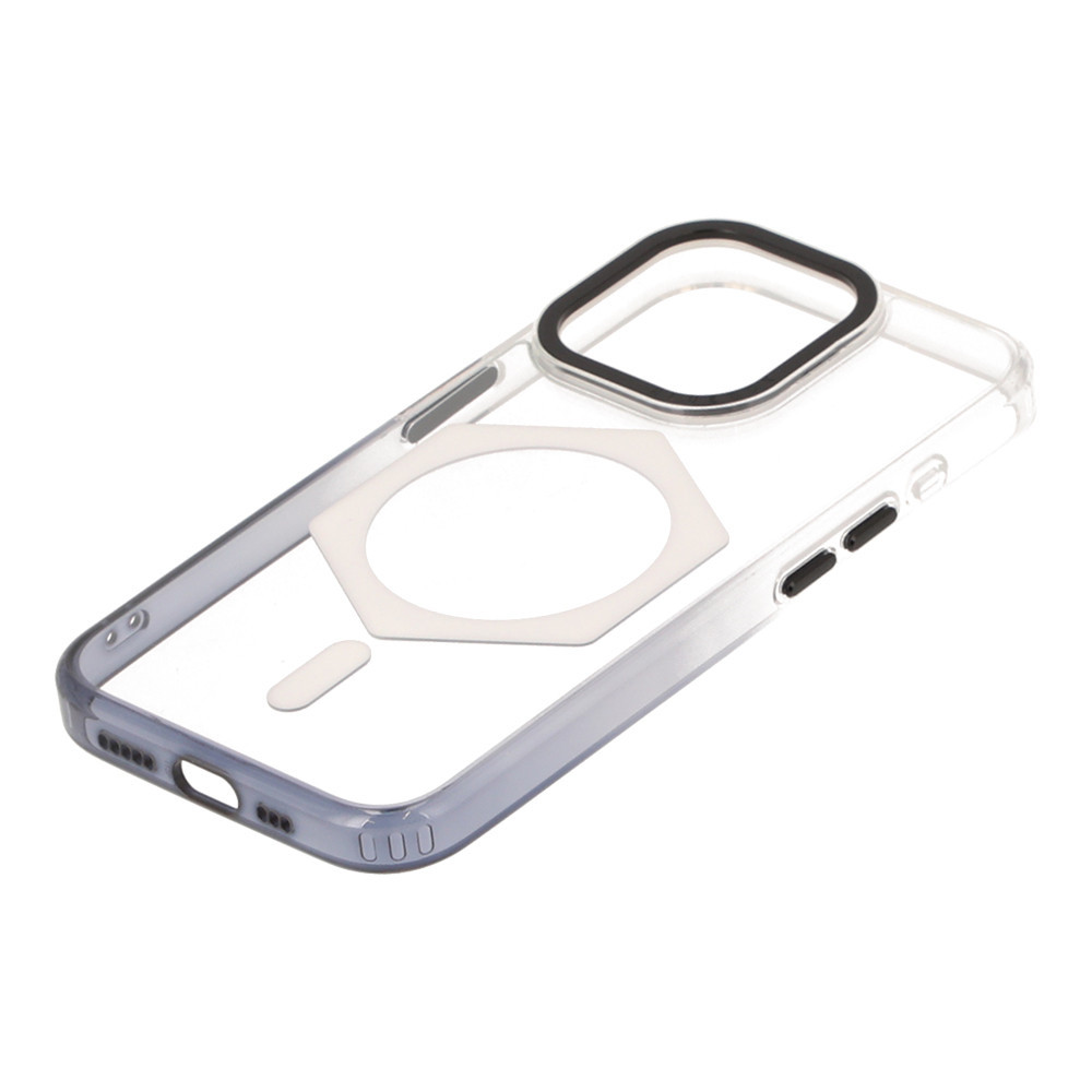 Blue Box เคส iPhone 15 Pro Clear Shading edge with Magnetic Black by Banana IT