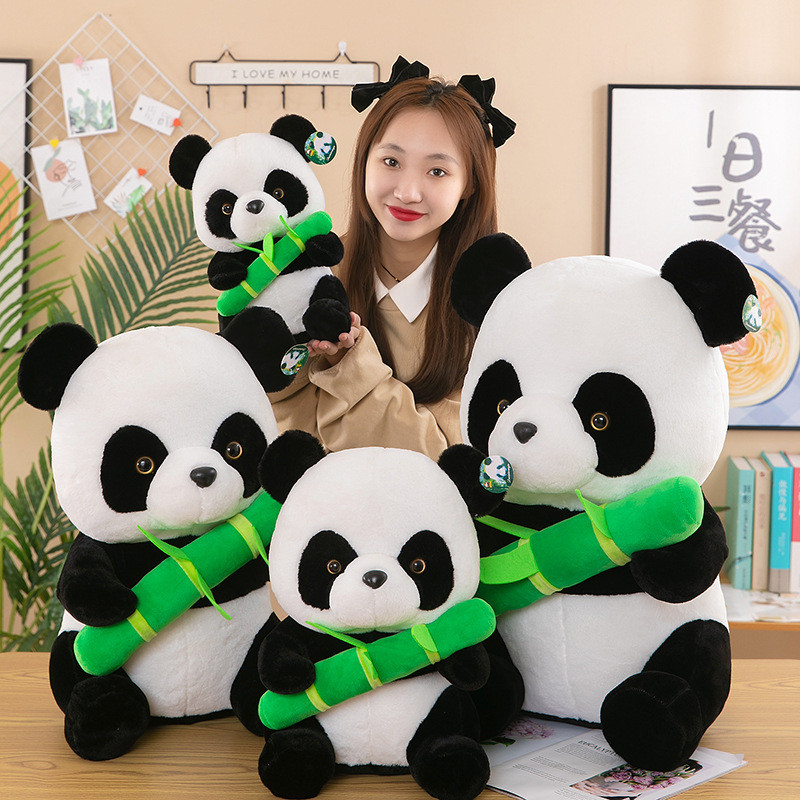 National Treasure Giant Panda Doll Bamboo Simulation Panda Doll Big Bear Plush Toy Company Gift Doll