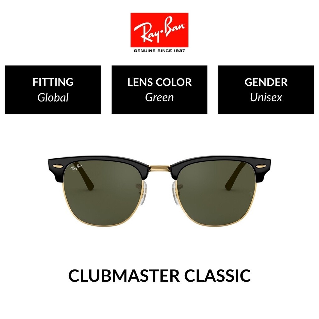 Ray-Ban Clubmaster - RB3016 W0365  size 51 -sunglasses