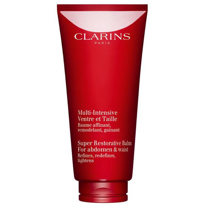 clarins super restorative balm for abdomen & waist 200ml บาล์มนี้จะตรงเข้าจัดการผิวที่หย่อนคล้อยและช่วยกระชับผิวที่มีไ
