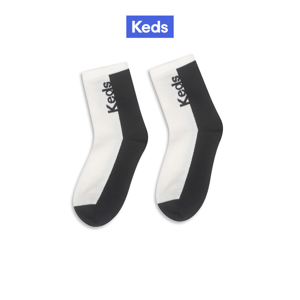 KEDS ถุงเท้า รุ่น 2-TONE ANKLE SOCKS สีดำ/ขาว ( KS24ACS01001 )