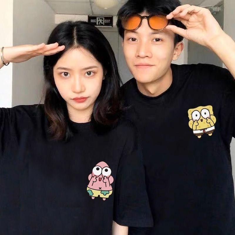 [พร้อมส่งสินค้าจากไทย] เสื้อยืดแขนสั้น พิมพ์ลาย SpongeBob SquarePants Pie Daxing Y90 ฤดูร้อน สําหรับคู่รัก