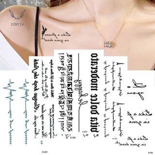 สติกเกอร์รอยสัก ลายตัวอักษรภาษาอังกฤษ ขนาดเล็ก แฟชั่น สีดำ ก…