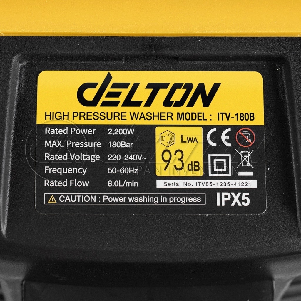 DELTON เครื่องฉีดน้ำแรงดันสูง 180 บาร์ 2200 วัตต์ High Pressure Washer เครื่องฉีดน้ำ V-SERIES รุ่น ITV-180B - รูปที่ 4