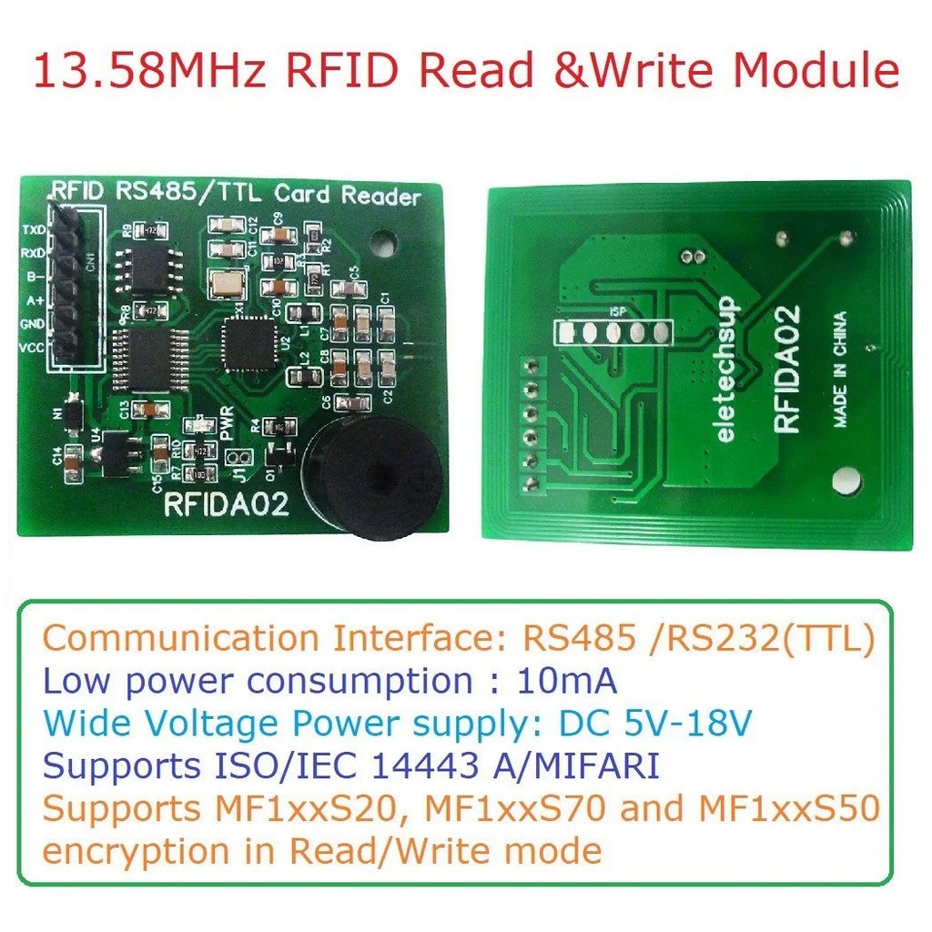 RS232 S70 UART 13.56เมกะเฮิร์ตซ์ RFID Reader/writer RC522 CV520สำหรับ M1 NFC RFID UID IC Card