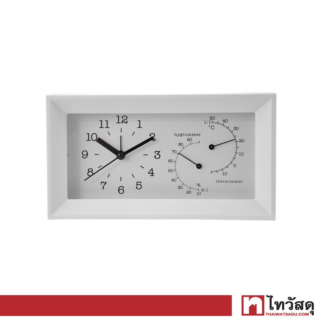 KASSA HOME นาฬิกาปลุกตั้งโต๊ะพลาสติก TH-Meter รุ่น EG6714TH สีขาว