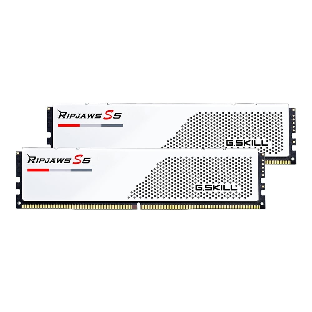 32GB (16GBx2) DDR5 5600MHz RAM G.SKILL RIPJAWS S5 (INTEL XMP) (MATTE WHITE) (F5-5600J2834F16GX2-RS5W)